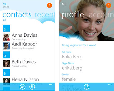 Skype für Windows Phone