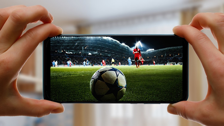 Fußball-Spiel auf einem Smartphone anschauen